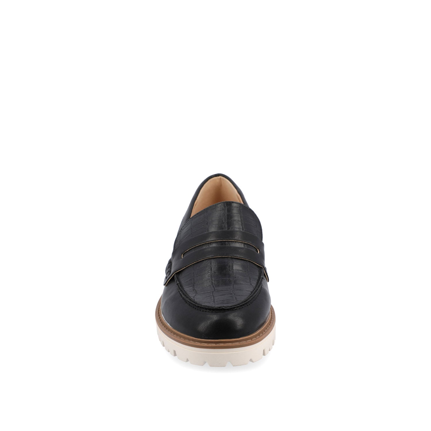 Journee KENLY LOAFER FLATS IN VEGAN LEATHER - Black PU