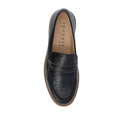 Journee KENLY LOAFER FLATS IN VEGAN LEATHER - Black PU