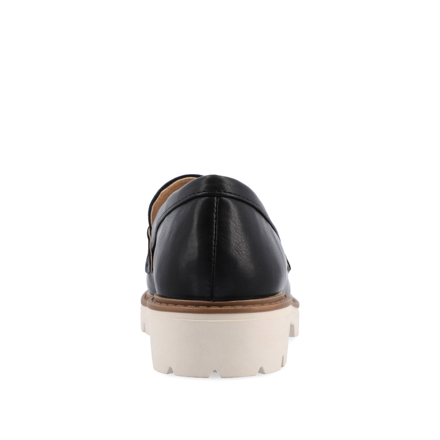 Journee KENLY LOAFER FLATS IN VEGAN LEATHER - Black PU