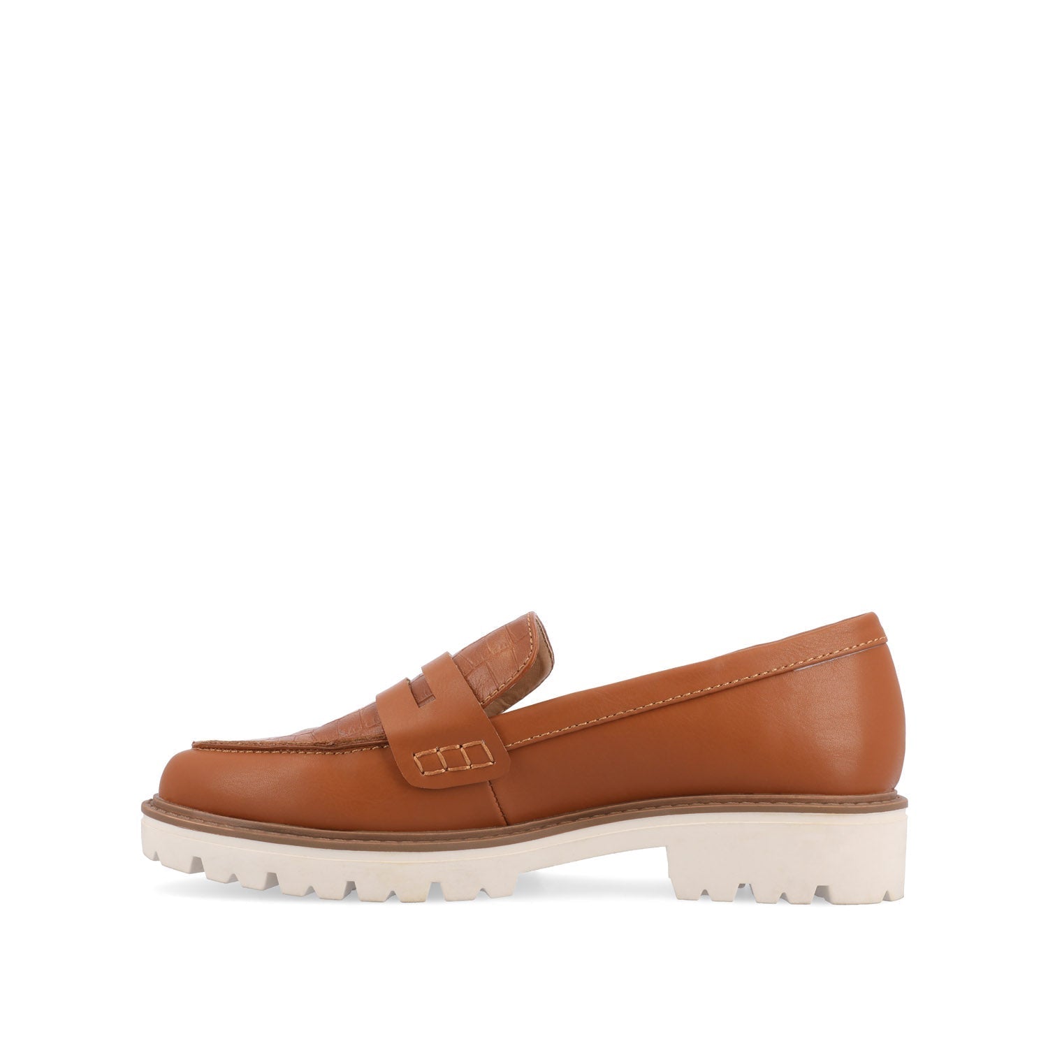 Journee KENLY LOAFER FLATS IN VEGAN LEATHER - Tan PU