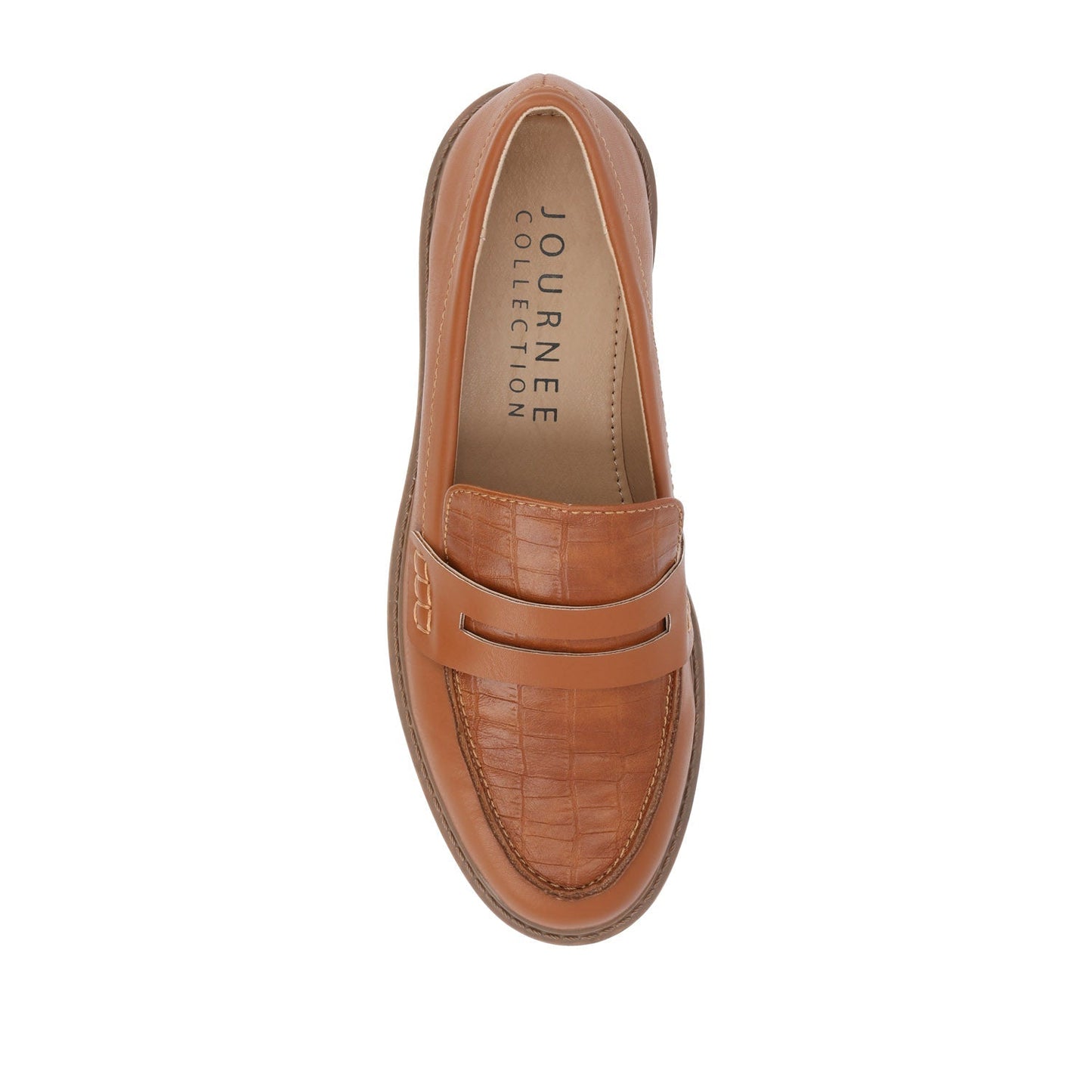 Journee KENLY LOAFER FLATS IN VEGAN LEATHER - Tan PU