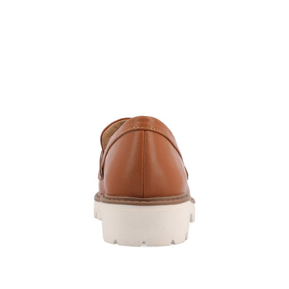 Journee KENLY LOAFER FLATS IN VEGAN LEATHER - Tan PU