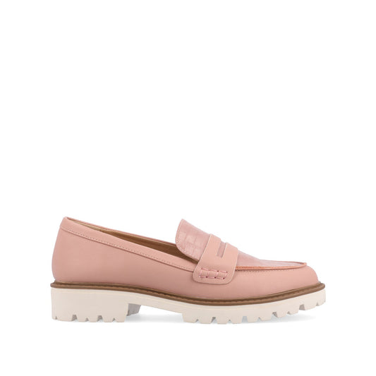 Journee KENLY LOAFER FLATS IN VEGAN LEATHER - Blush PU