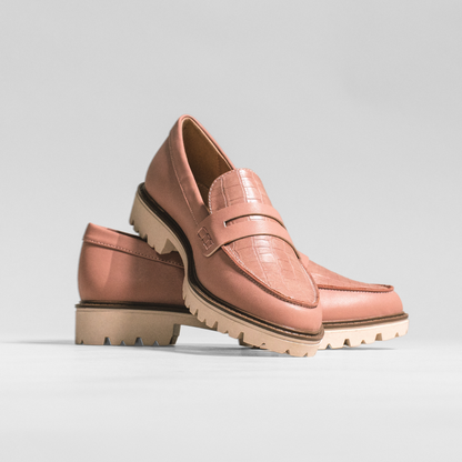Journee KENLY LOAFER FLATS IN VEGAN LEATHER - Blush PU