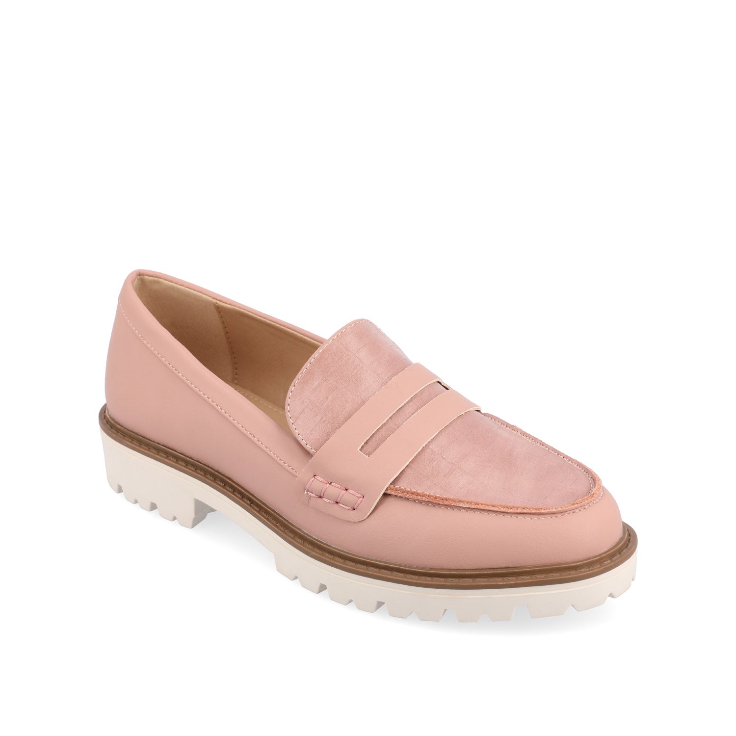 Journee KENLY LOAFER FLATS IN VEGAN LEATHER - Blush PU