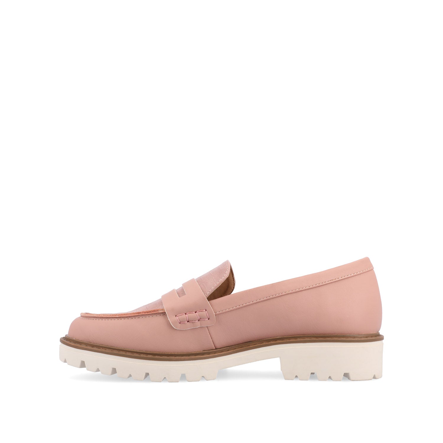 Journee KENLY LOAFER FLATS IN VEGAN LEATHER - Blush PU