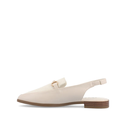 Journee LAINEY LOAFER FLATS IN VEGAN LEATHER - Off White