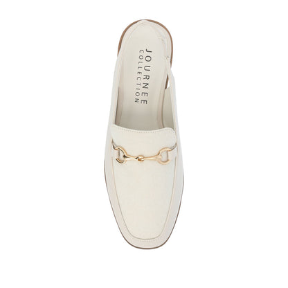 Journee LAINEY LOAFER FLATS IN VEGAN LEATHER - Off White