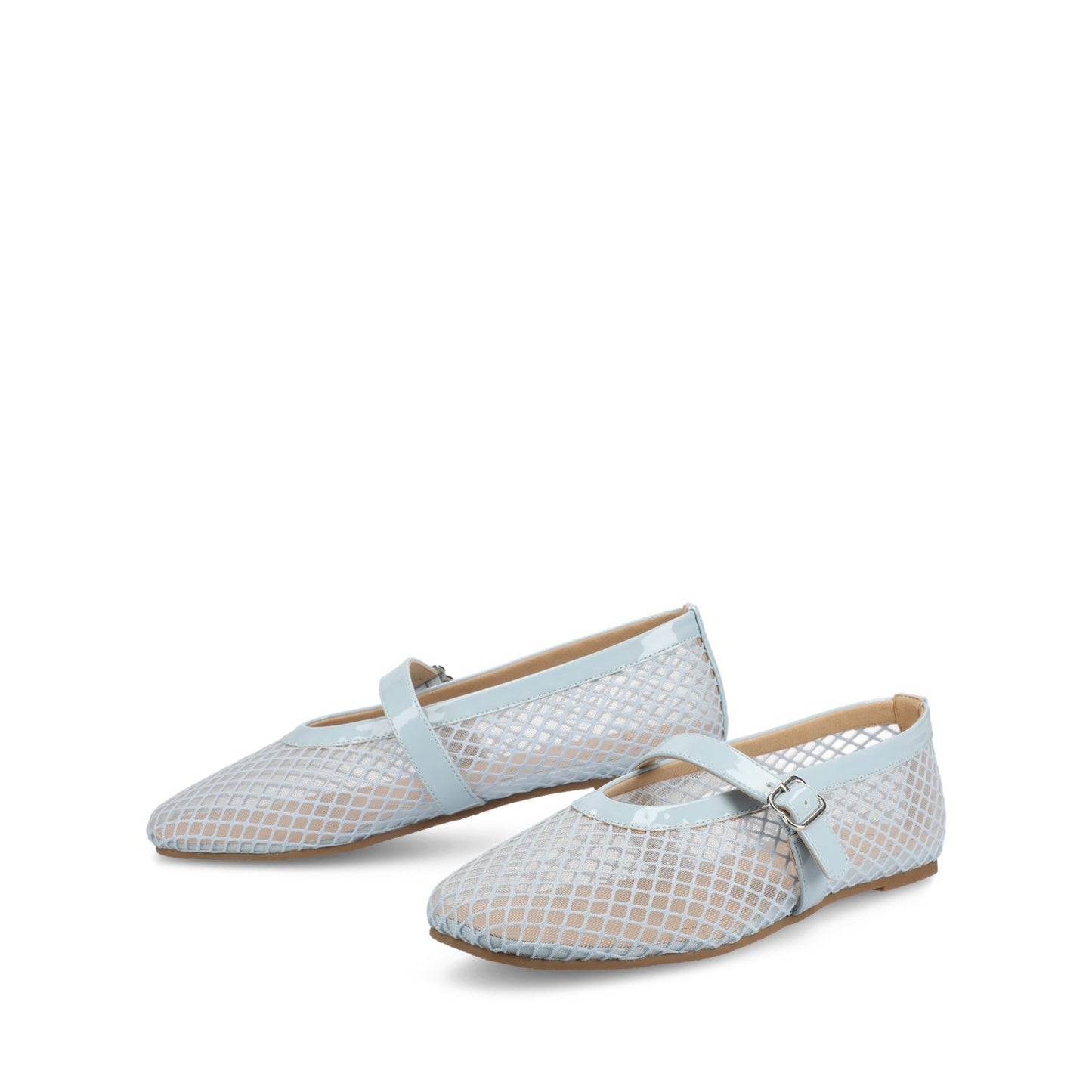 Journee CASHA MARY JANE FLATS IN MESH - Light Blue Mesh
