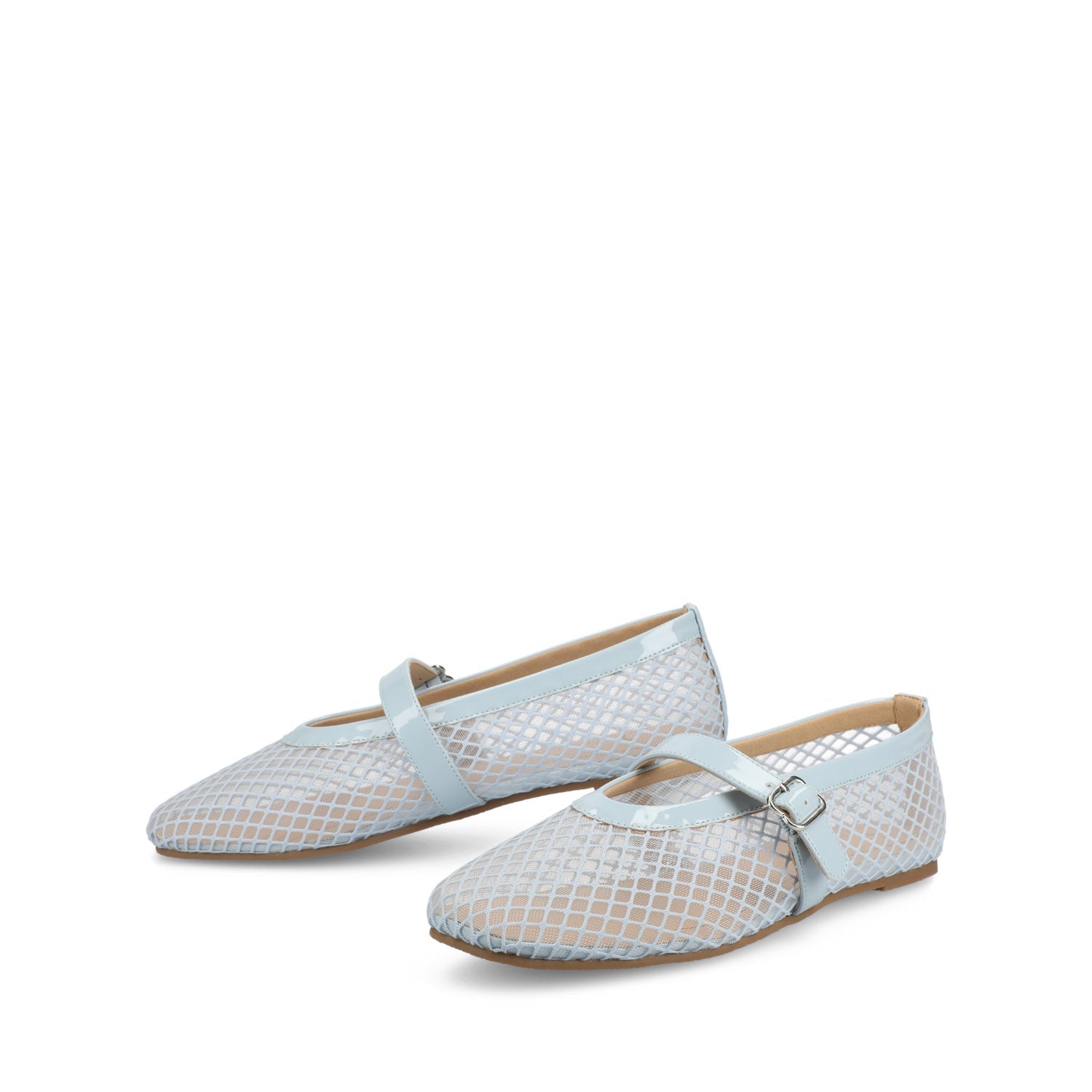 Journee CASHA MARY JANE FLATS IN MESH - Light Blue Mesh
