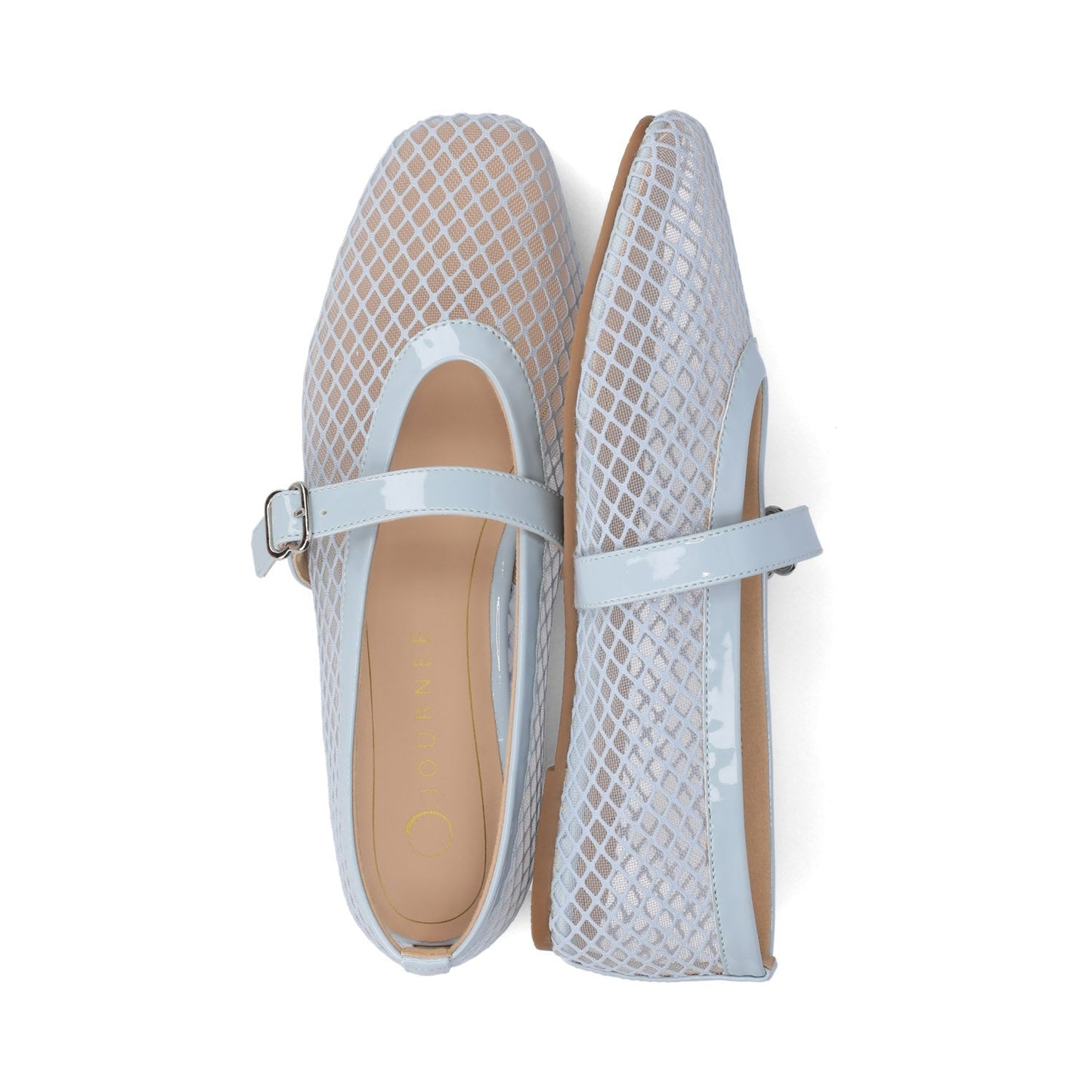 Journee CASHA MARY JANE FLATS IN MESH - Light Blue Mesh