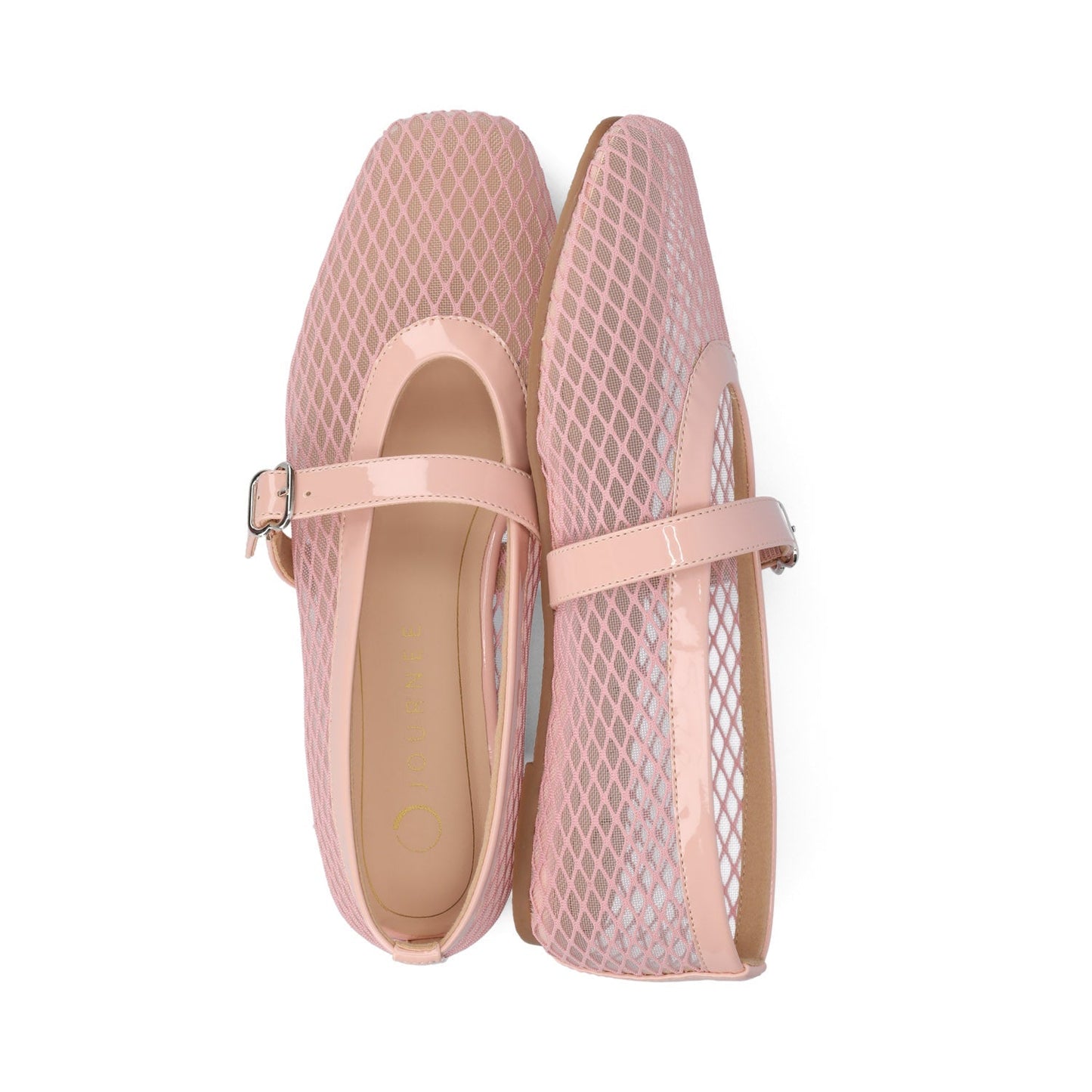Journee CASHA MARY JANE FLATS IN MESH - Pink Mesh