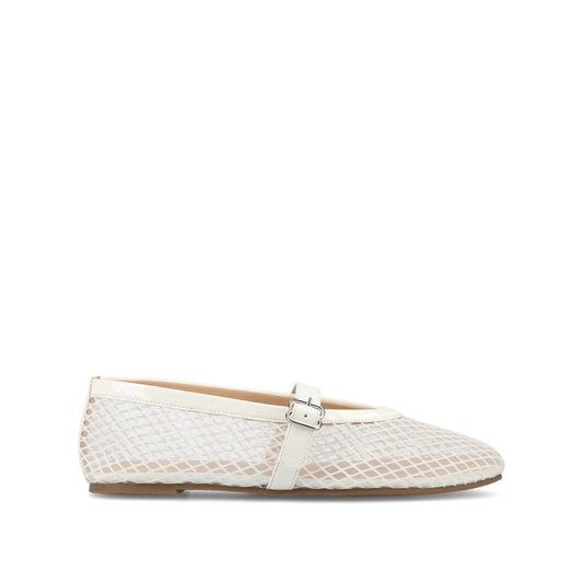 Journee CASHA MARY JANE FLATS IN MESH - White Mesh