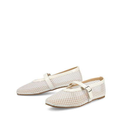 Journee CASHA MARY JANE FLATS IN MESH - White Mesh