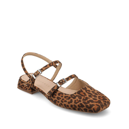 Journee GRETCHENN HEELED FLATS IN VEGAN LEATHER - Leopard