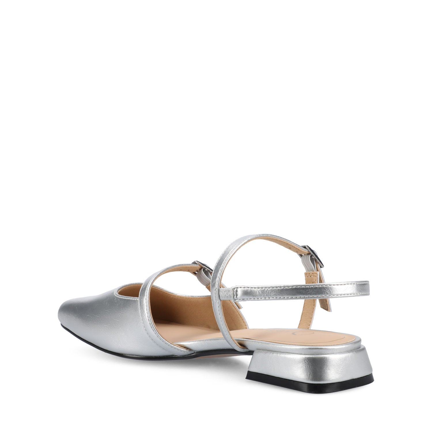 Journee GRETCHENN HEELED FLATS IN VEGAN LEATHER - Silver