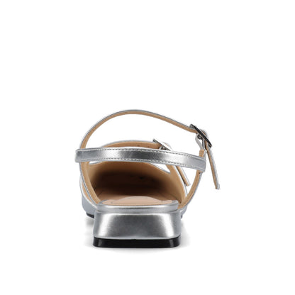 Journee GRETCHENN HEELED FLATS IN VEGAN LEATHER - Silver