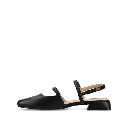 Journee GRETCHENN HEELED FLATS IN VEGAN LEATHER - Black PU