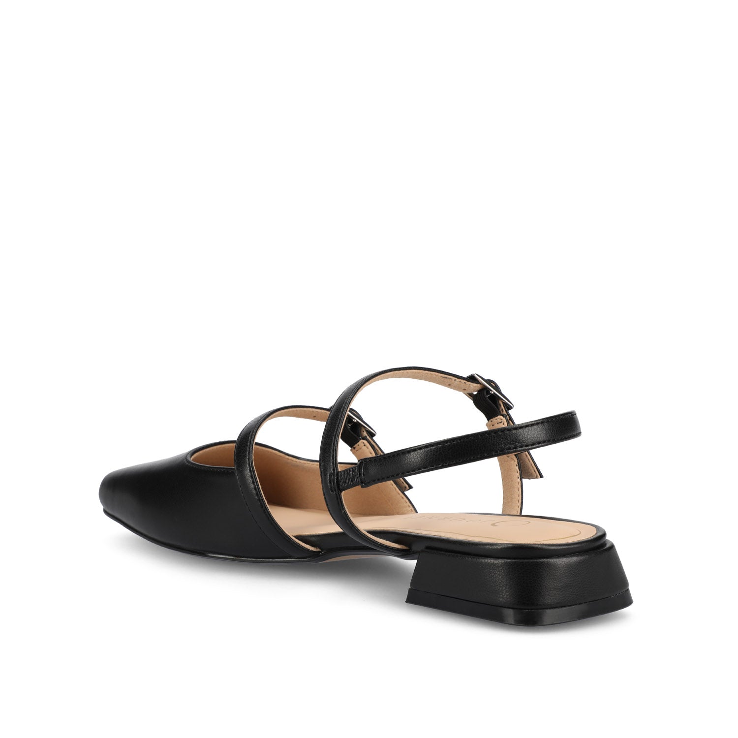 Journee GRETCHENN HEELED FLATS IN VEGAN LEATHER - Black PU