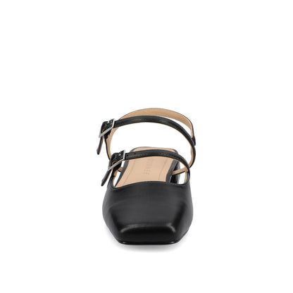 Journee GRETCHENN HEELED FLATS IN VEGAN LEATHER - Black PU