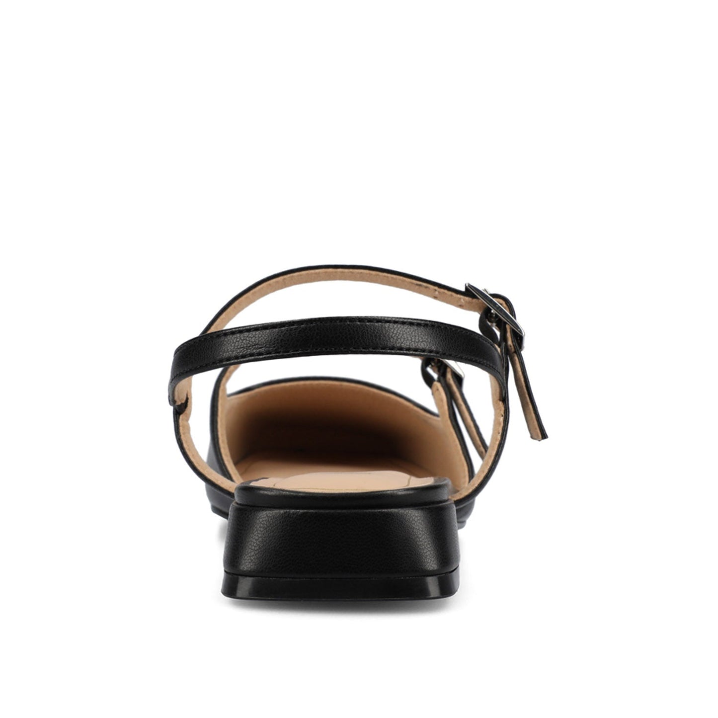 Journee GRETCHENN HEELED FLATS IN VEGAN LEATHER - Black PU
