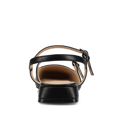 Journee GRETCHENN HEELED FLATS IN VEGAN LEATHER - Black PU