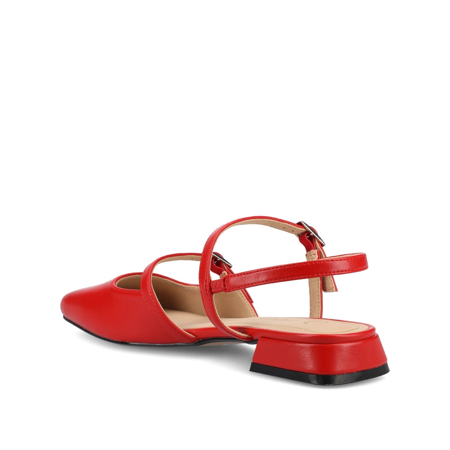 Journee GRETCHENN HEELED FLATS IN VEGAN LEATHER - Red PU