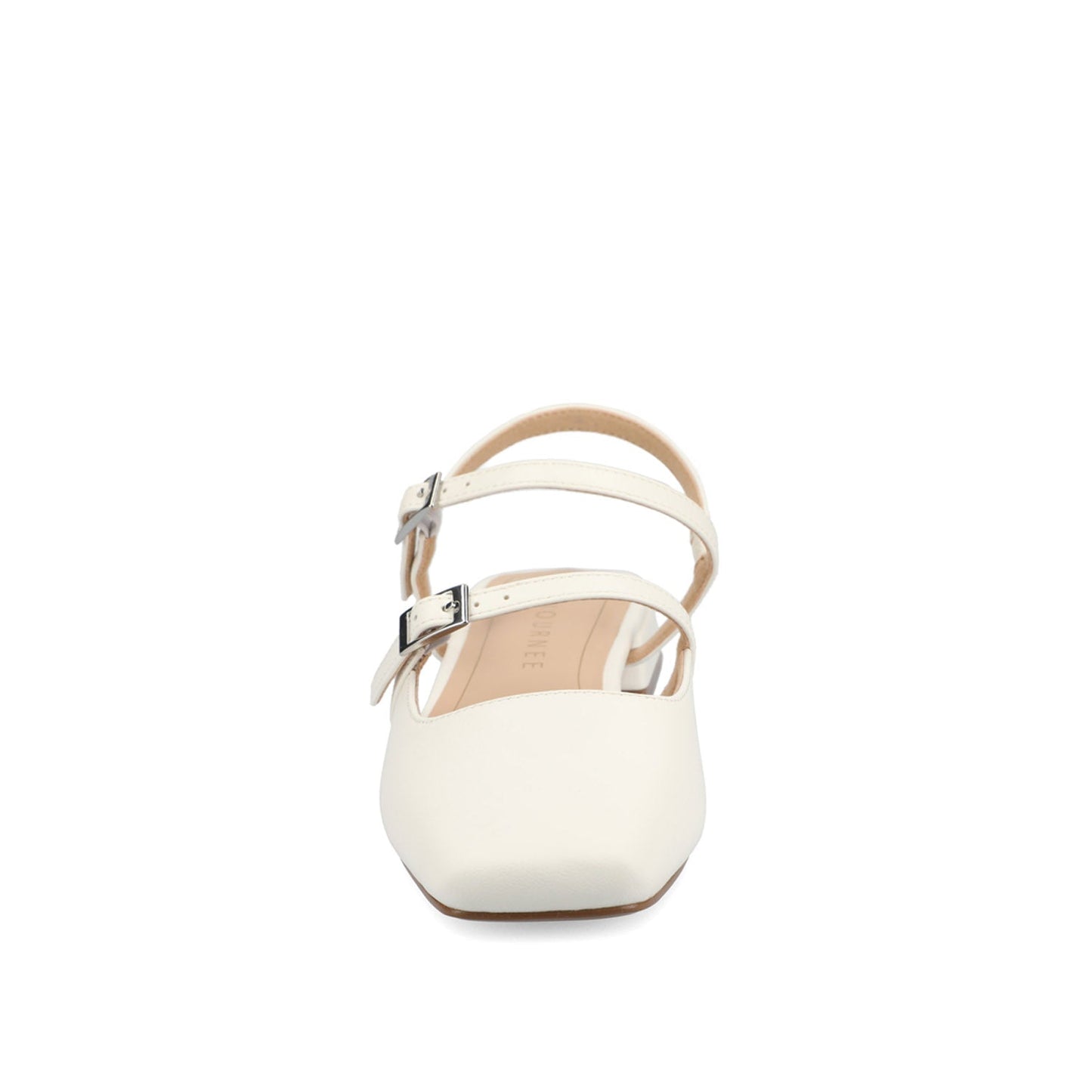 Journee GRETCHENN HEELED FLATS IN VEGAN LEATHER - White PU