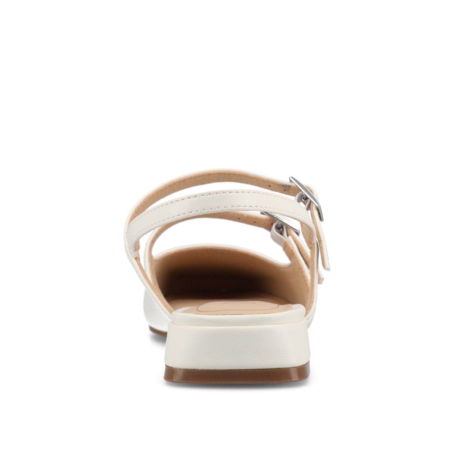 Journee GRETCHENN HEELED FLATS IN VEGAN LEATHER - White PU