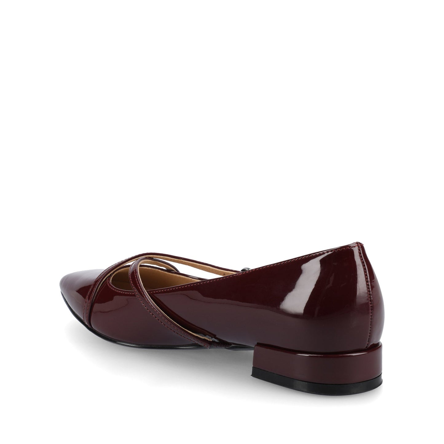 Journee CAMBY DRESS FLAT IN VEGAN LEATHER - Oxblood Patent