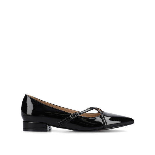 Journee CAMBY DRESS FLAT IN VEGAN LEATHER - Black Patent