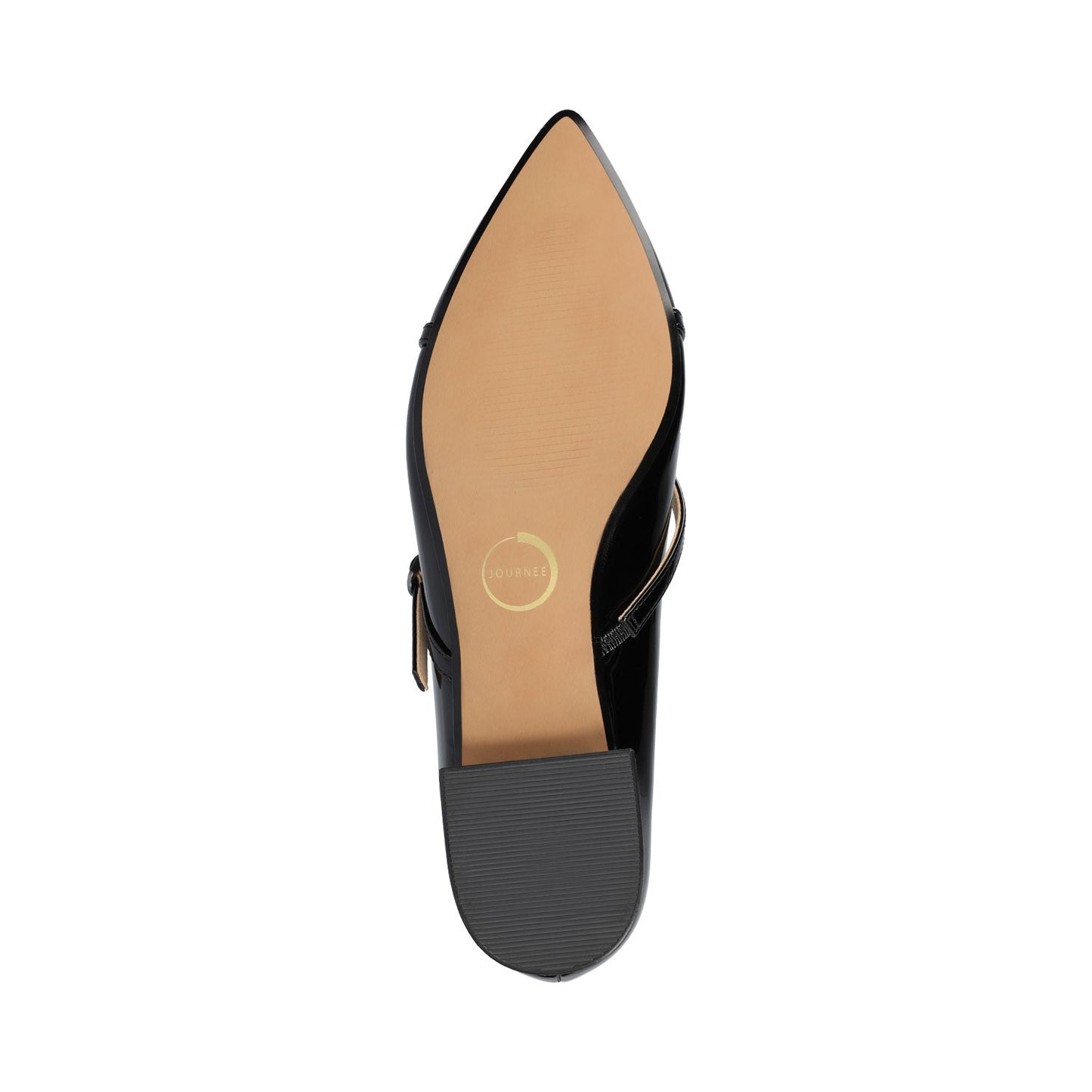 Journee CAMBY DRESS FLAT IN VEGAN LEATHER - Black Patent