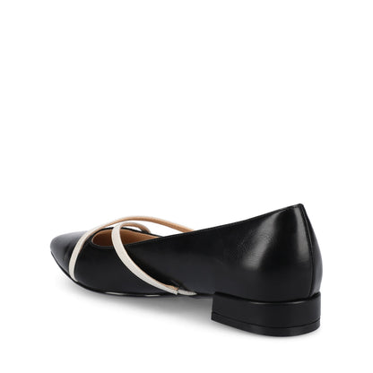 Journee CAMBY DRESS FLAT IN VEGAN LEATHER - Black PU