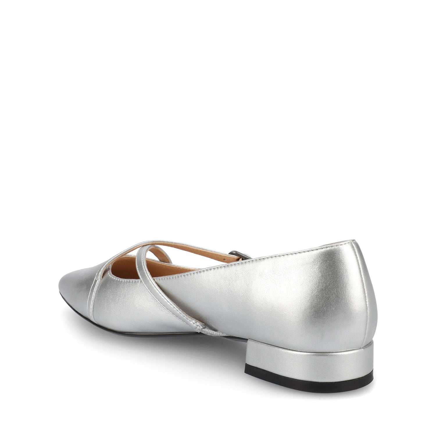 Journee CAMBY DRESS FLAT IN VEGAN LEATHER - Silver PU