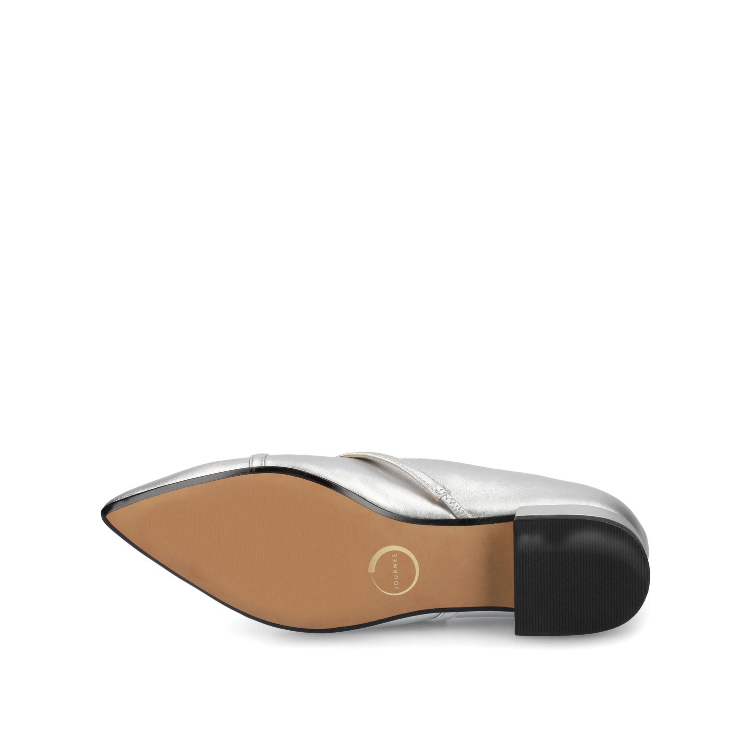 Journee CAMBY DRESS FLAT IN VEGAN LEATHER - Silver PU