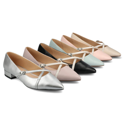 Journee CAMBY DRESS FLAT IN VEGAN LEATHER - Silver PU