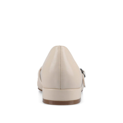 Journee CAMBY DRESS FLAT IN VEGAN LEATHER - Bone PU