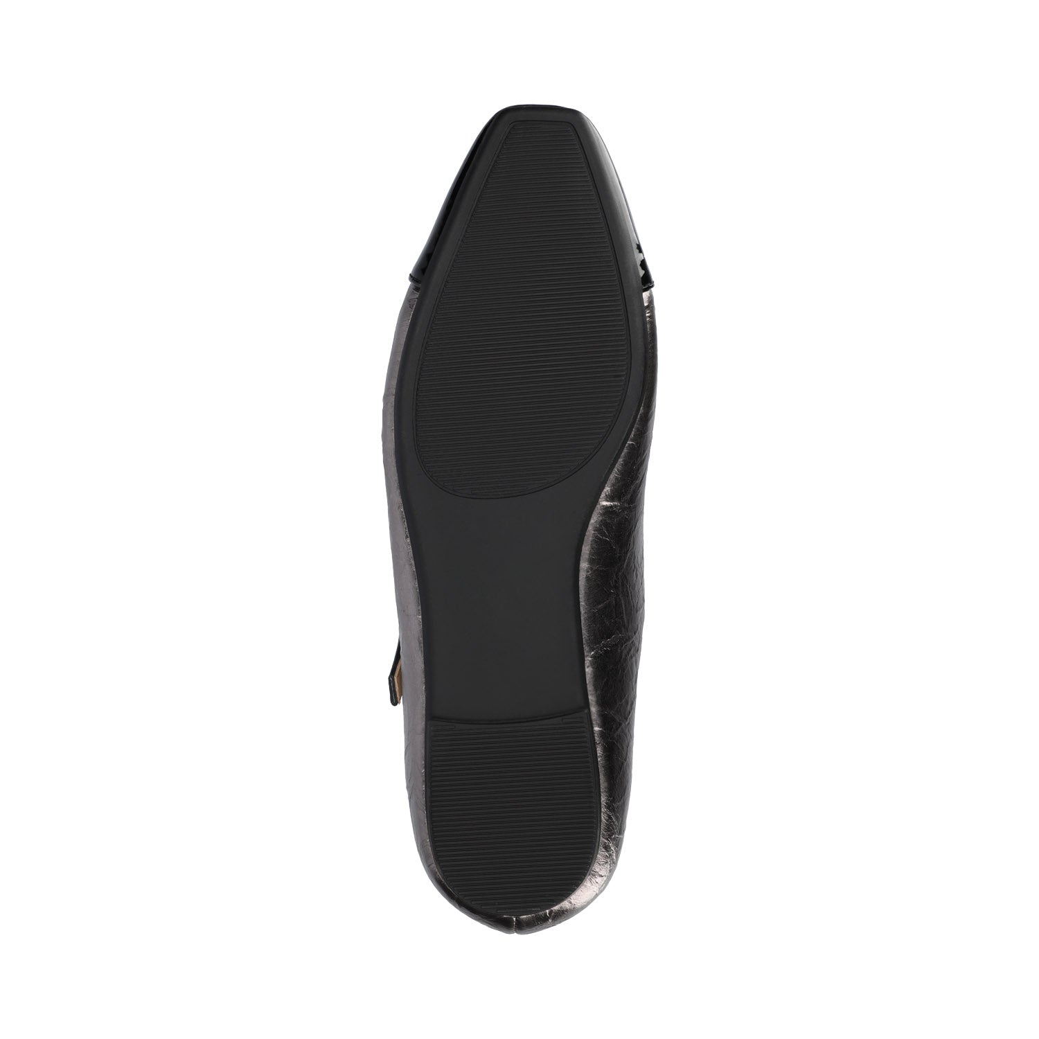Journee THEAH T-STRAP BALLET FLATS - Pewter Crinkle