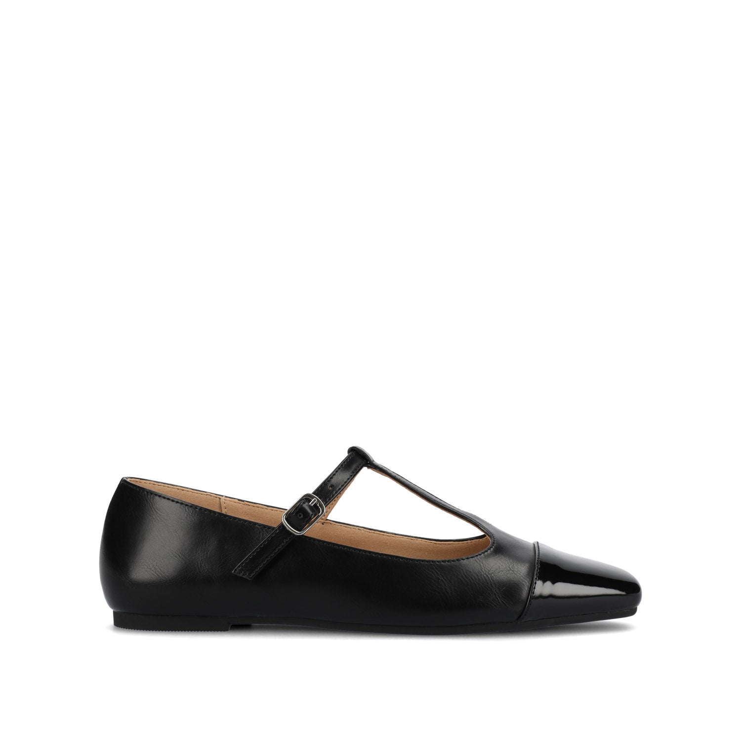 Journee THEAH T-STRAP BALLET FLATS - Black
