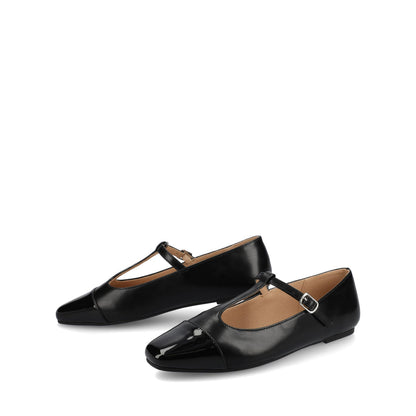 Journee THEAH T-STRAP BALLET FLATS - Black