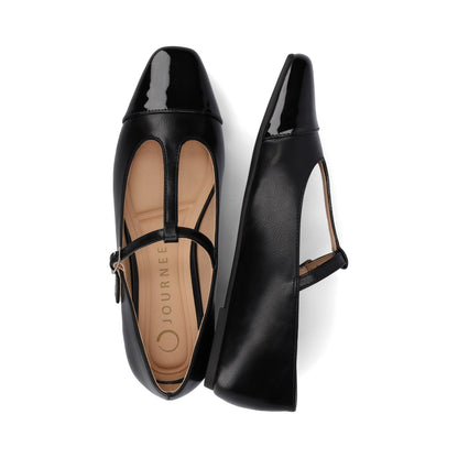 Journee THEAH T-STRAP BALLET FLATS - Black