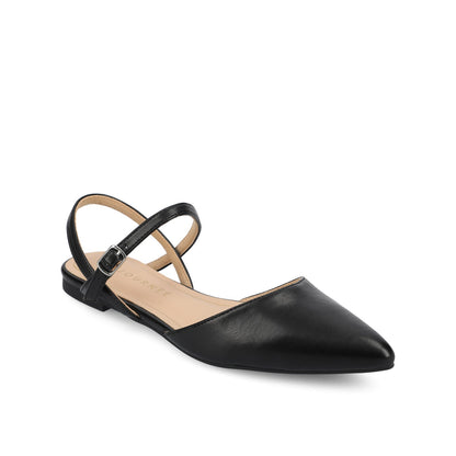 Journee MARTINE SLINGBACK FLATS IN VEGAN LEATHER - Black PU