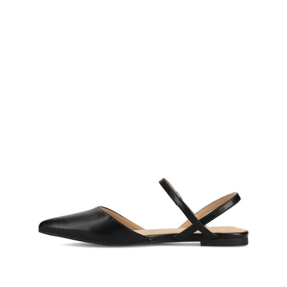 Journee MARTINE SLINGBACK FLATS IN VEGAN LEATHER - Black PU