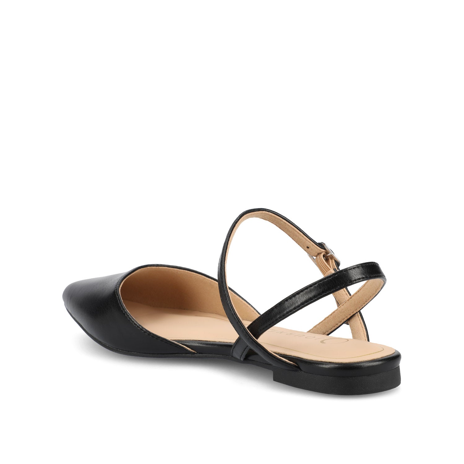 Journee MARTINE SLINGBACK FLATS IN VEGAN LEATHER - Black PU