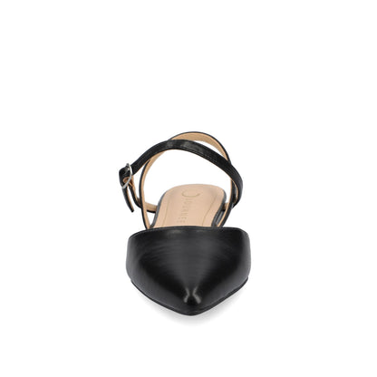 Journee MARTINE SLINGBACK FLATS IN VEGAN LEATHER - Black PU