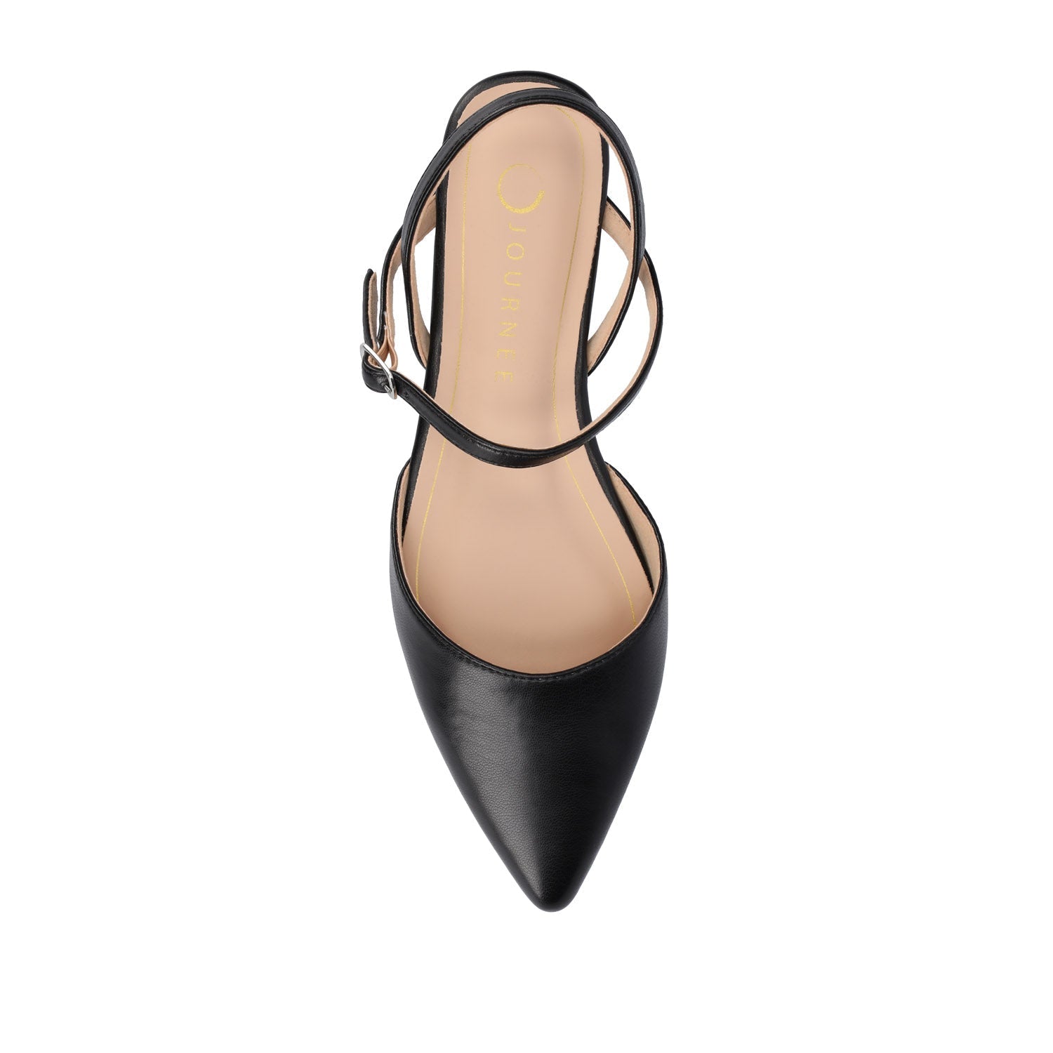 Journee MARTINE SLINGBACK FLATS IN VEGAN LEATHER - Black PU