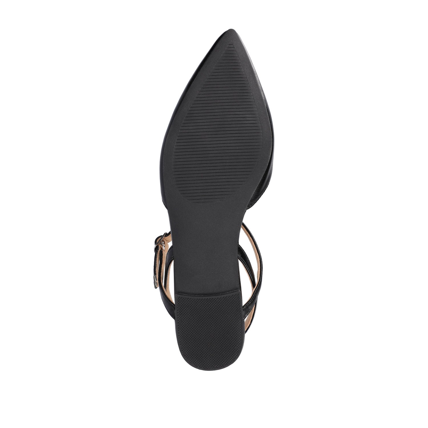 Journee MARTINE SLINGBACK FLATS IN VEGAN LEATHER - Black PU