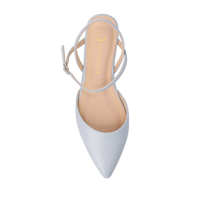 Journee MARTINE SLINGBACK FLATS IN VEGAN LEATHER - Blue PU