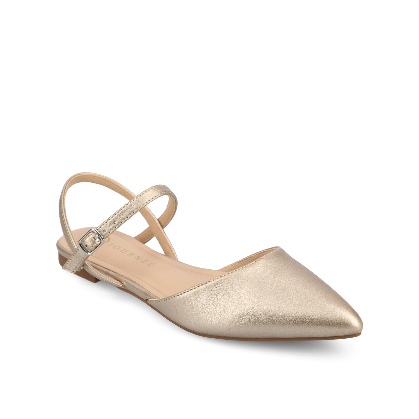 Journee MARTINE SLINGBACK FLATS IN VEGAN LEATHER - Champagne PU