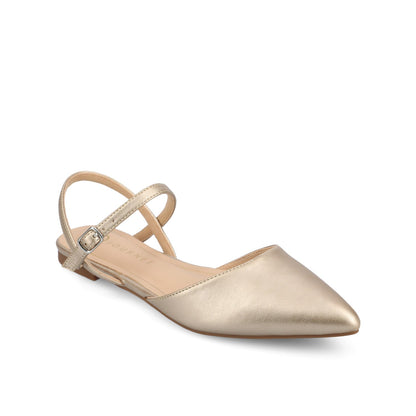 Journee MARTINE SLINGBACK FLATS IN VEGAN LEATHER - Champagne PU